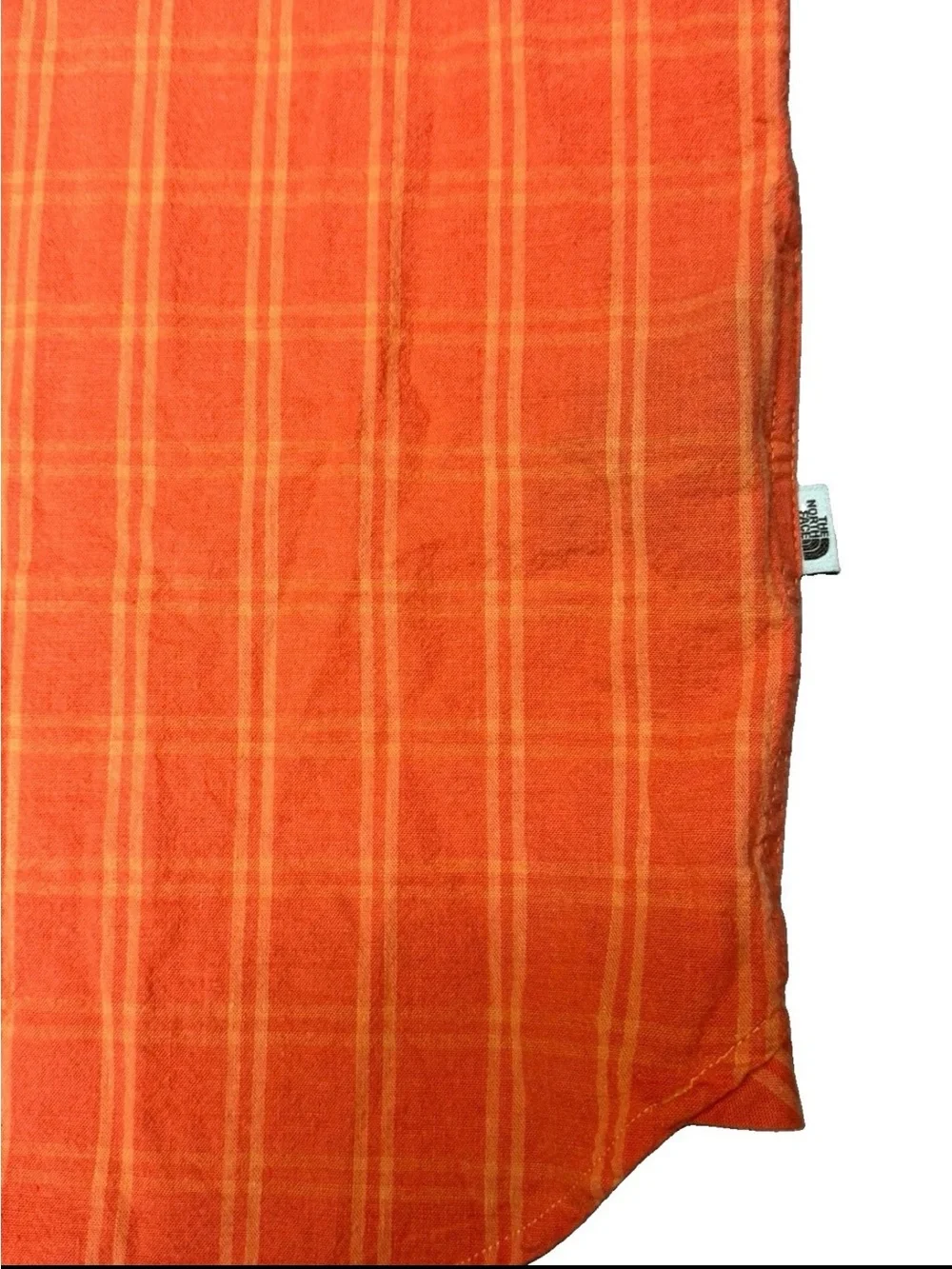 The North Face Loghill Men's Orange Plaid Short-Sleeve Button-Up Shirt